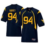 Men's West Virginia Mountaineers NCAA #94 Jalen Harvey Navy Authentic Nike Retro Stitched College Football Jersey ZU15E14NA